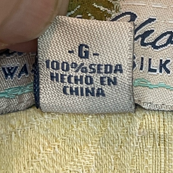 Island Shores 100% Washable Silk Pale Yellow Camp Shirt Sz L Beach Cruise Resort - Picture 4 of 16